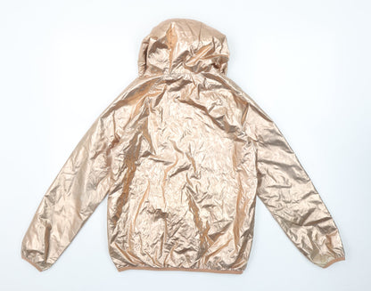 Next Girls Gold Hooded Windbreaker Jacket 12 Years Polyester Lightweight