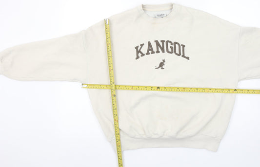 Womens UK Size S Pull & Bear Beige Pullover Sweatshirt