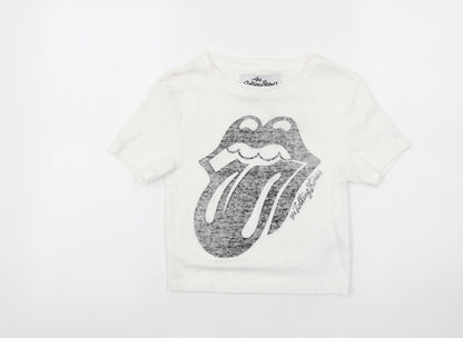 Primark Women’s White Rolling Stones T-Shirt Size S