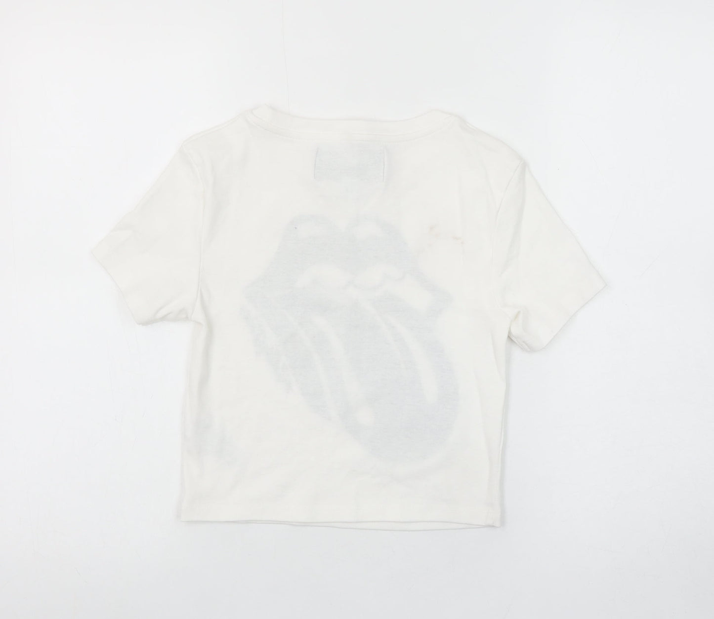 Primark Women’s White Rolling Stones T-Shirt Size S