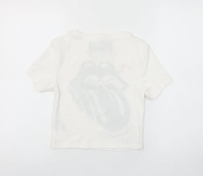 Primark Women’s White Rolling Stones T-Shirt Size S
