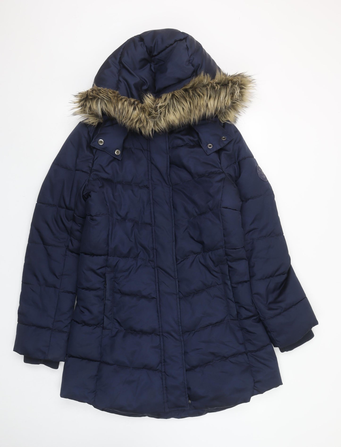 Womens UK Size 14 H&M Blue Puffer Jacket