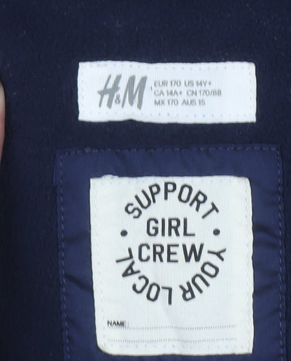 Womens UK Size 14 H&M Blue Puffer Jacket