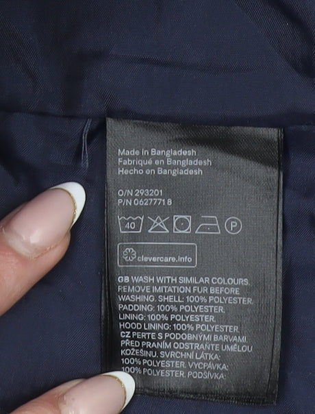 Womens UK Size 14 H&M Blue Puffer Jacket