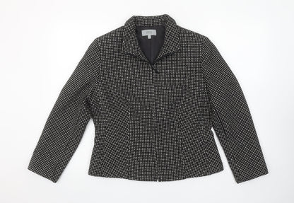 Marks and Spencer Womens Black Mix Size 12 Classic Tweed Suit Jacket