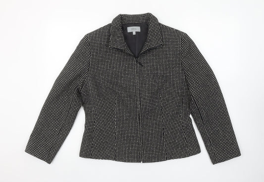 Marks and Spencer Womens Black Mix Size 12 Classic Tweed Suit Jacket
