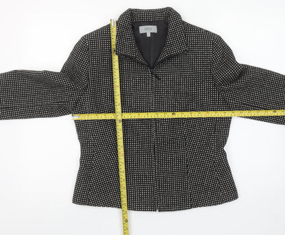 Marks and Spencer Womens Black Mix Size 12 Classic Tweed Suit Jacket