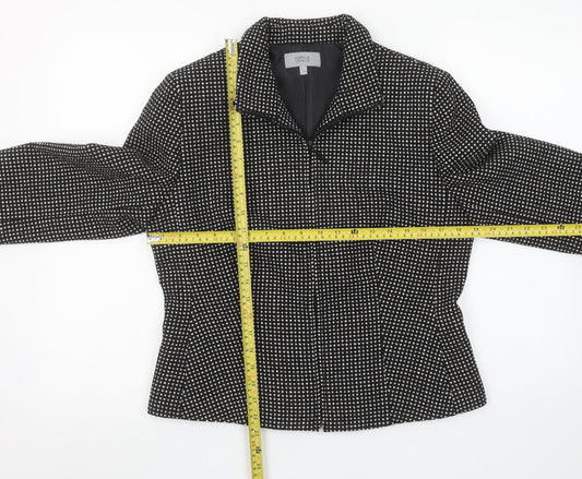Marks and Spencer Womens Black Mix Size 12 Classic Tweed Suit Jacket