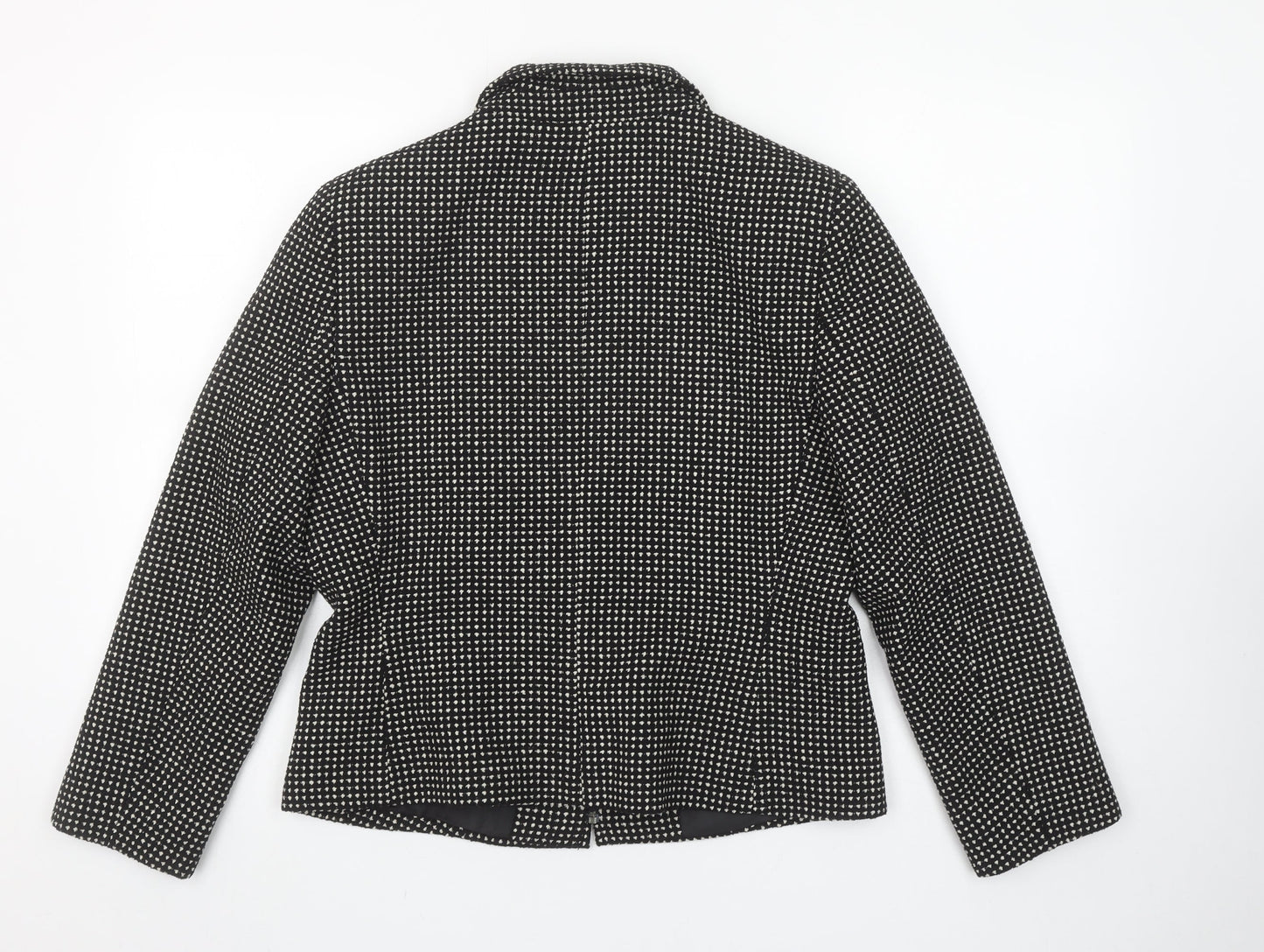 Marks and Spencer Womens Black Mix Size 12 Classic Tweed Suit Jacket