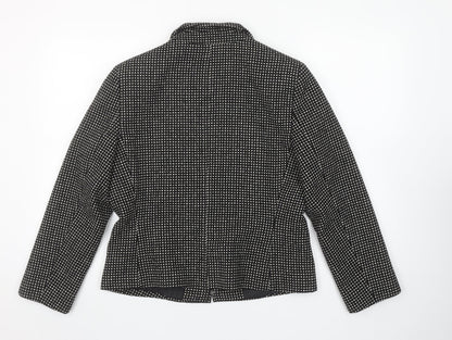 Marks and Spencer Womens Black Mix Size 12 Classic Tweed Suit Jacket