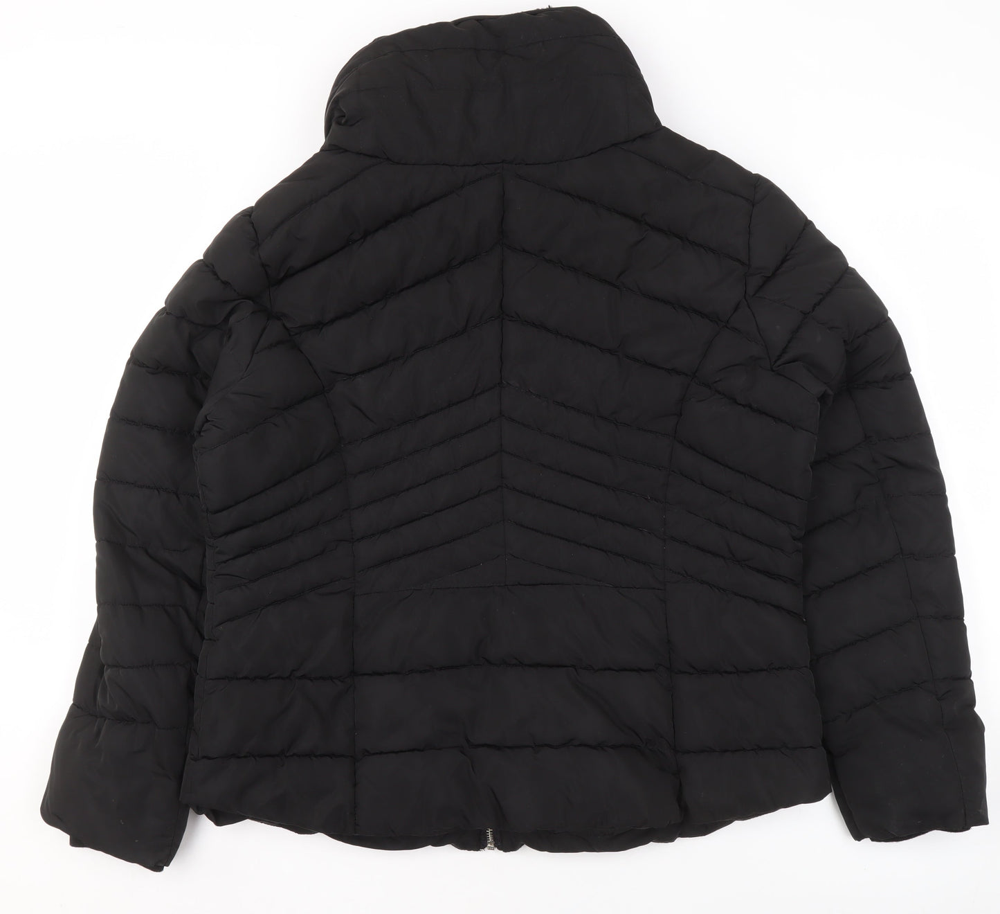 Nutmeg Womens Black Size 16 Puffer Jacket Quilted Zip Coat