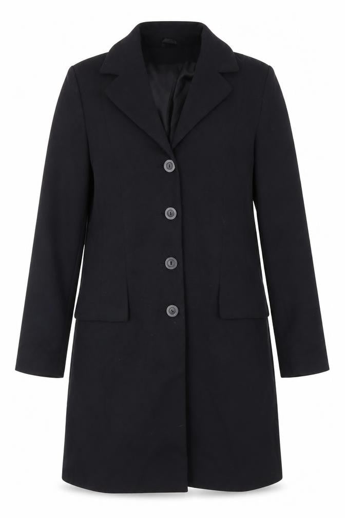 Womens UK Size 12 Dorothy Perkins Black Overcoat