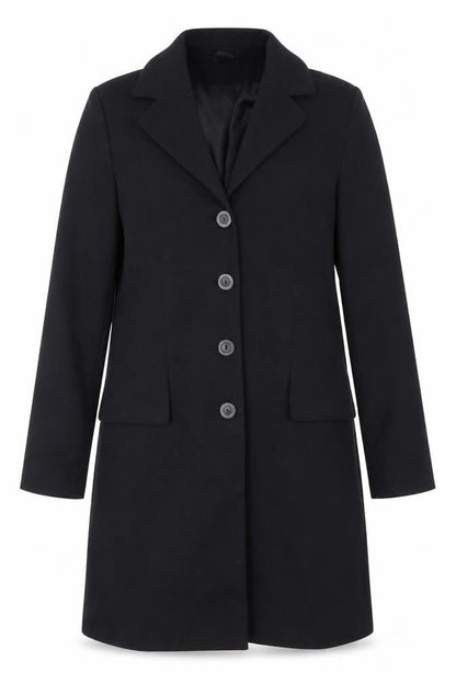 Womens UK Size 12 Dorothy Perkins Black Overcoat