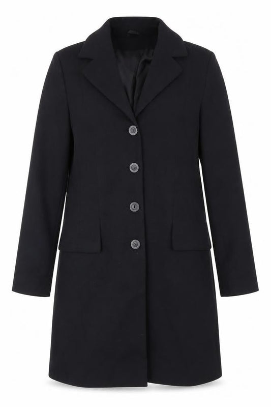 Womens UK Size 12 Dorothy Perkins Black Overcoat