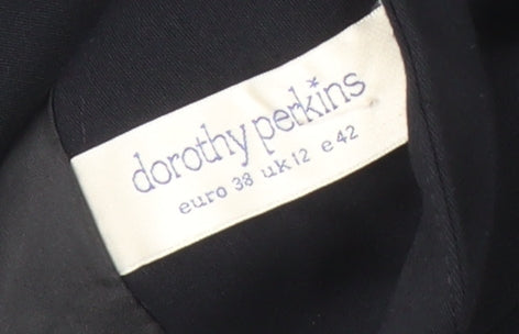 Womens UK Size 12 Dorothy Perkins Black Overcoat