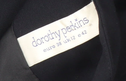 Womens UK Size 12 Dorothy Perkins Black Overcoat