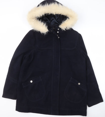 Womens UK Size 12 Topshop Black Parka Coat