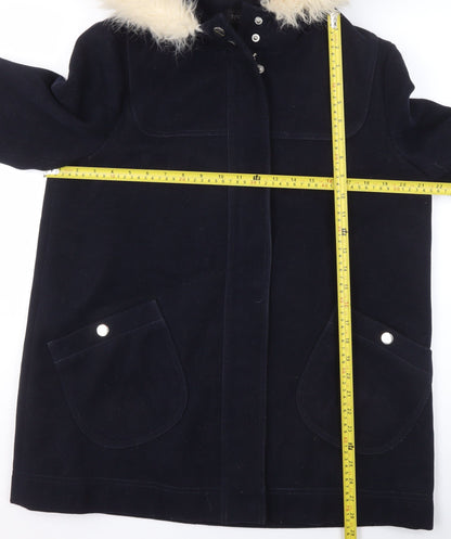 Womens UK Size 12 Topshop Black Parka Coat