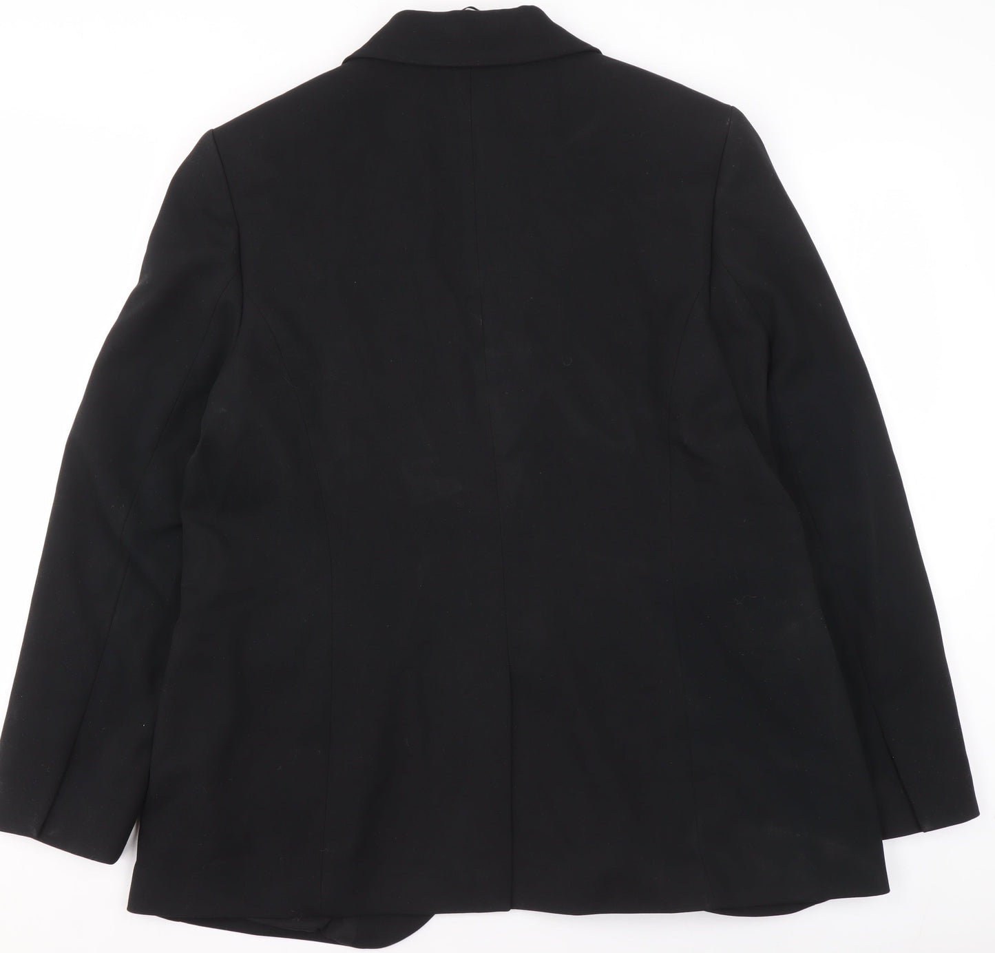 Marks and Spencer Women Black Size 14 Regular Single-Breasted Blazer