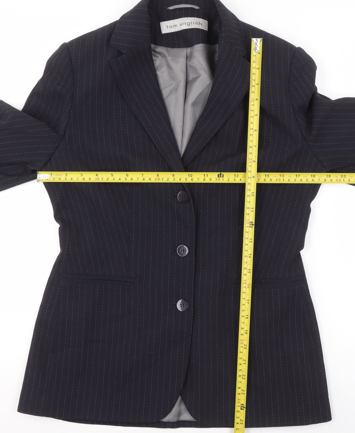 Womens UK Size 10 Tom English Regular Black Suit Jacket