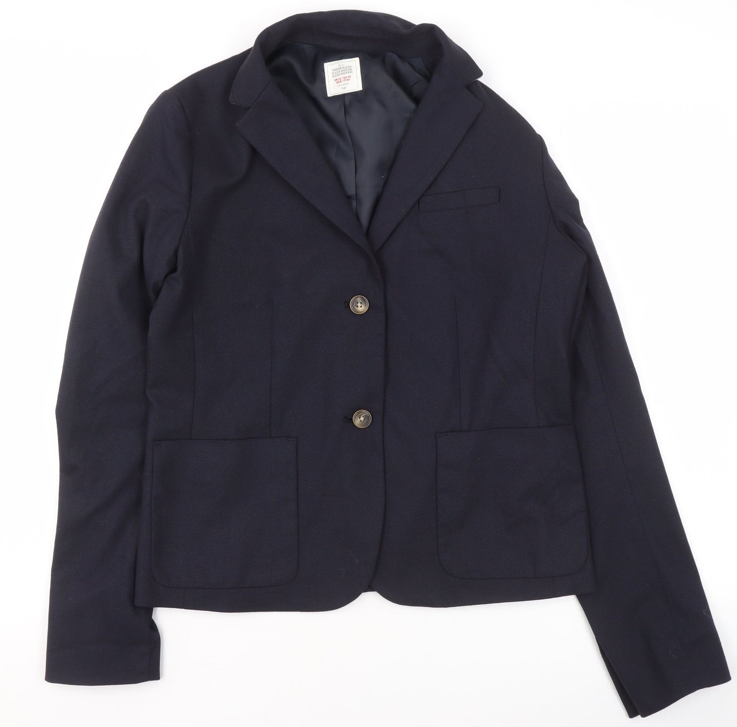 Gap Women's Blue Modern Blazer UK 12 Classic Tailored Jacket