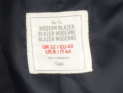Gap Women's Blue Modern Blazer UK 12 Classic Tailored Jacket