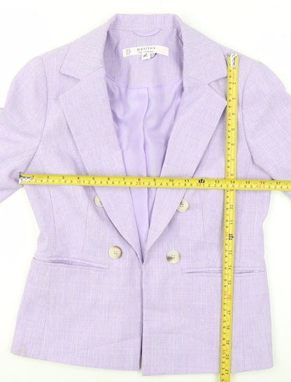 Miss Selfridge Women’s Purple Petite Double-Breasted Suit Jacket UK 8