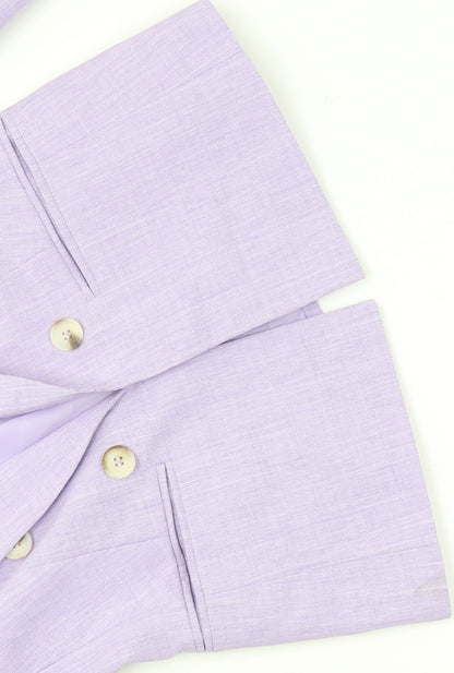 Miss Selfridge Women’s Purple Petite Double-Breasted Suit Jacket UK 8