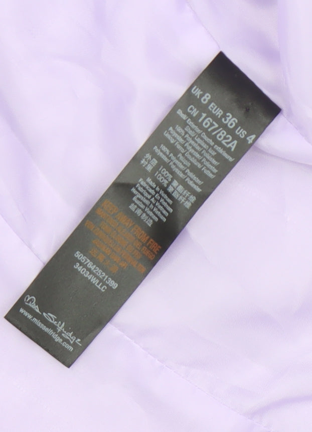 Miss Selfridge Women’s Purple Petite Double-Breasted Suit Jacket UK 8