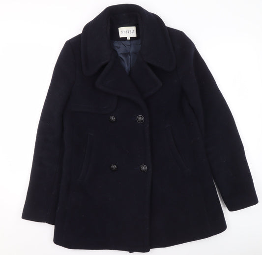 Mens UK Size 36 CLAUDIE PIERLOT Black Pea Coat