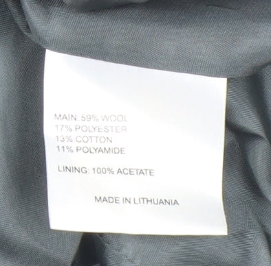 Whistles Women Grey Wool Blend Double-Breasted Suit Jacket UK 8