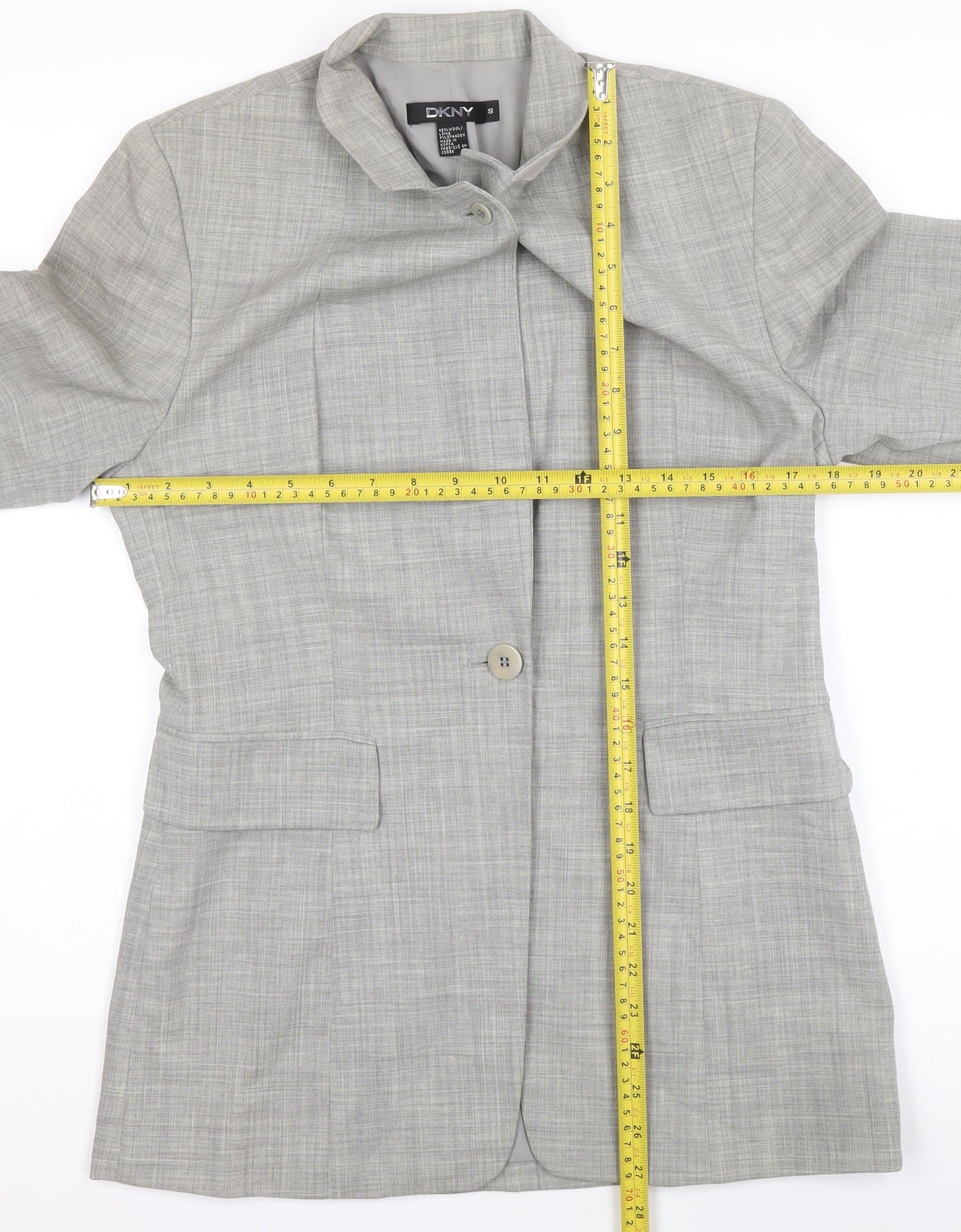 Womens UK Size 12 DKNY Regular Grey Blazer