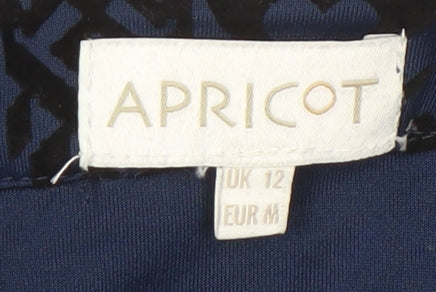 Apricot Womens Blue Velvet Floral Open Jacket Size 12