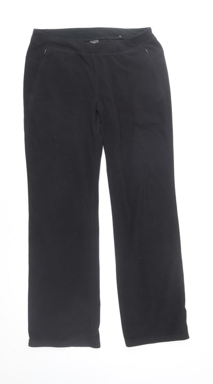 Womens UK Size M REI Regular Fit Sweatpants Black Trousers