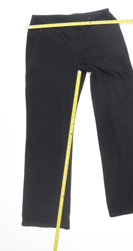 Womens UK Size M REI Regular Fit Sweatpants Black Trousers