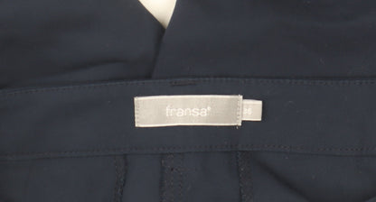 Fransa Women Blue Slim Fit Ankle Trousers Size 8