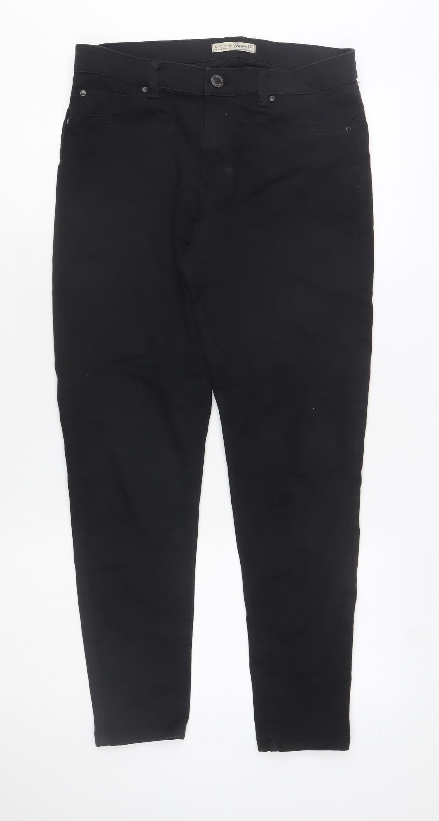 Denim Co. Women's Black Skinny Jeans Size 12 Slim Fit Mid Rise