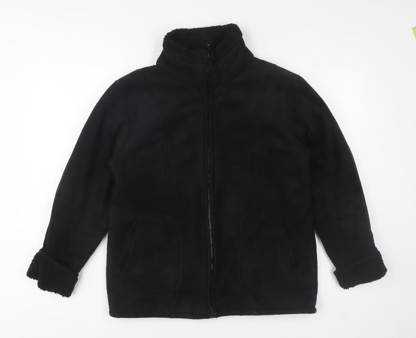 Arctic Storm Women's Black Faux Leather Lined Winter Jacket Size S