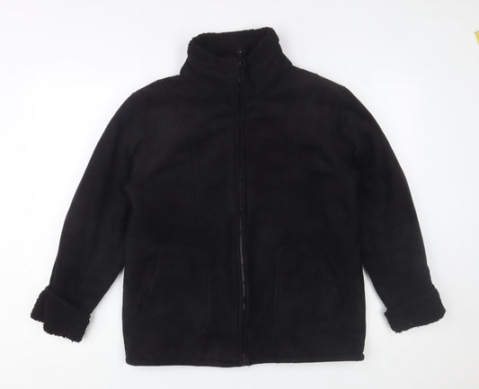 Arctic Storm Women's Black Faux Leather Lined Winter Jacket Size S