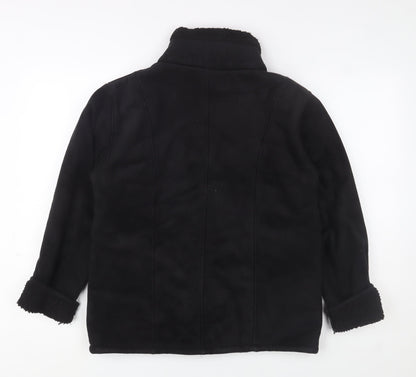 Arctic Storm Women's Black Faux Leather Lined Winter Jacket Size S