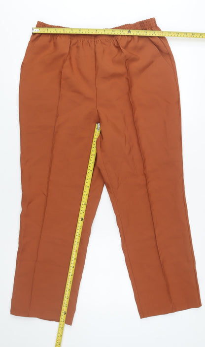 Damart Women’s Brown Size 16 Straight Leg Elastic Waist Trousers
