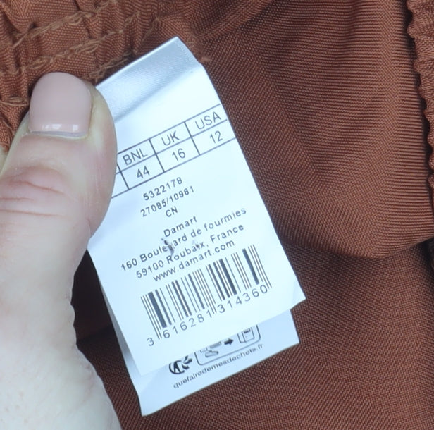 Damart Women’s Brown Size 16 Straight Leg Elastic Waist Trousers