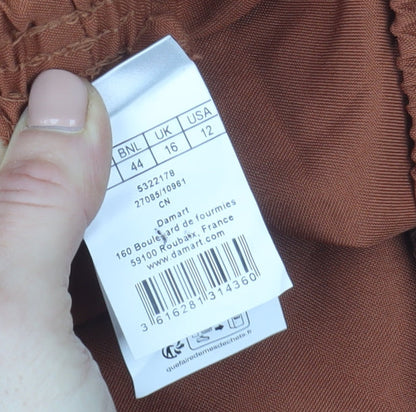 Damart Women’s Brown Size 16 Straight Leg Elastic Waist Trousers