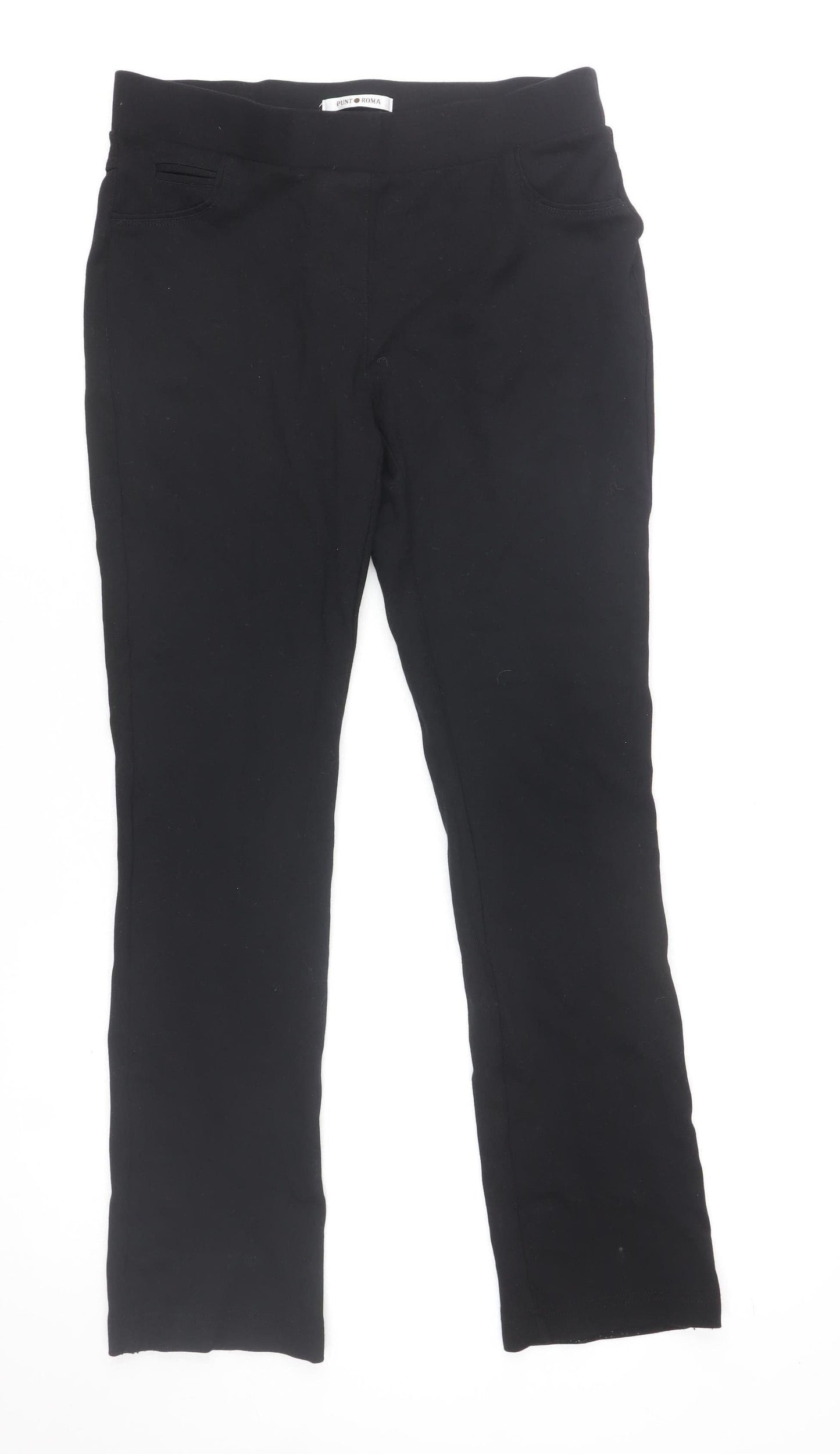 Womens UK Size 8 Punt Roma Slim Fit Leggings Black Trousers