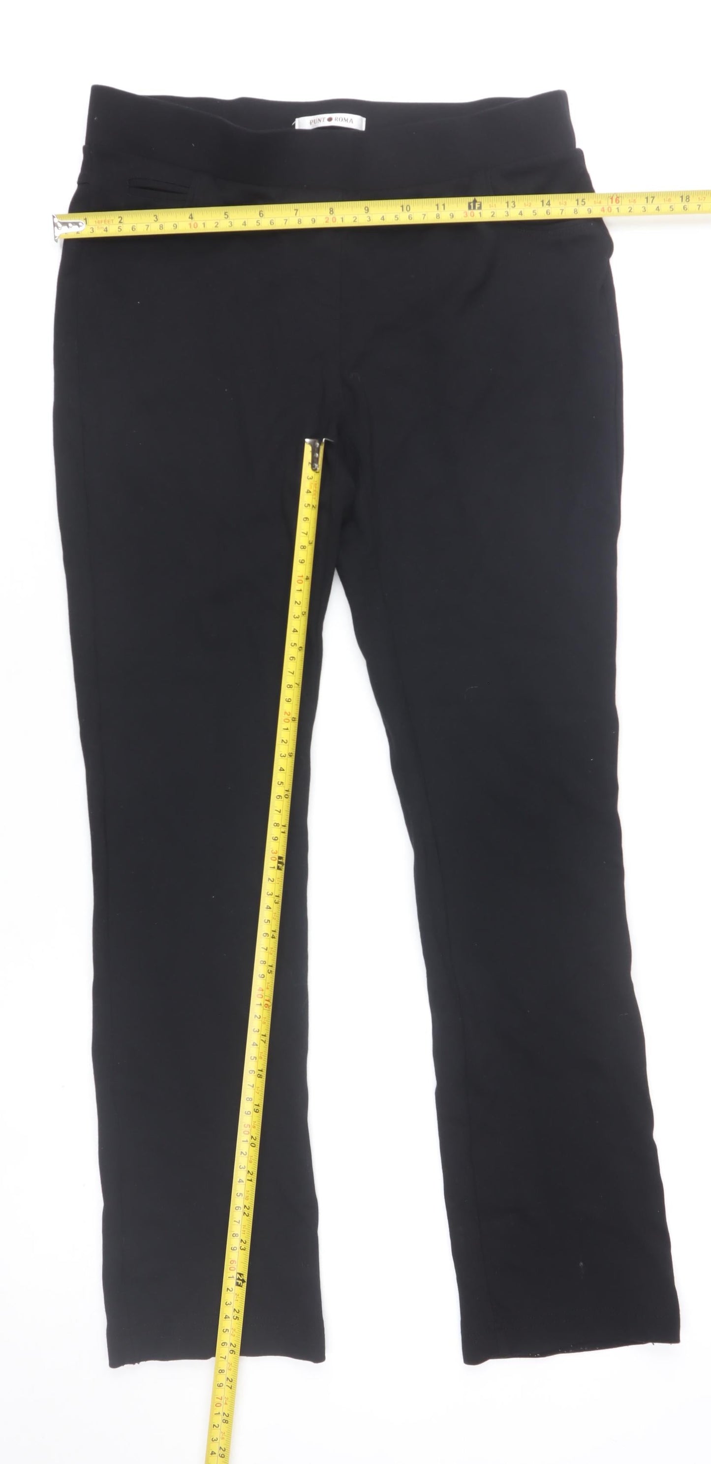 Womens UK Size 8 Punt Roma Slim Fit Leggings Black Trousers