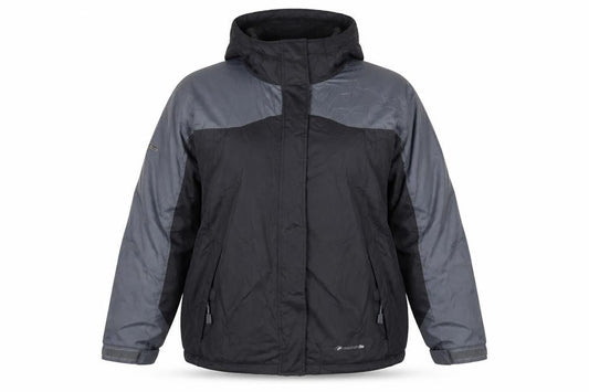 Mountain Life Women Black Grey Hooded Waterproof Puffer Jacket Size 18