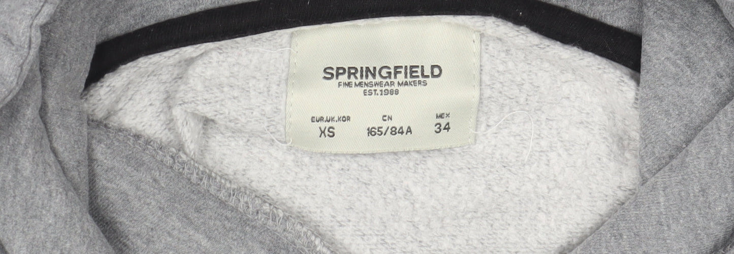 Mens UK Size XS Springfield Grey Pullover Hoodie