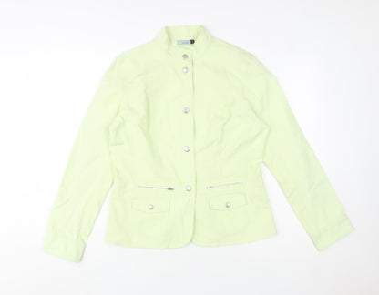Red Herring Womens Green Cotton Jacket Size 14 Casual Style