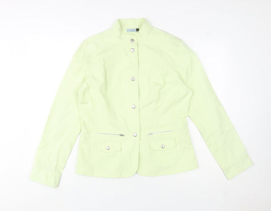 Red Herring Womens Green Cotton Jacket Size 14 Casual Style