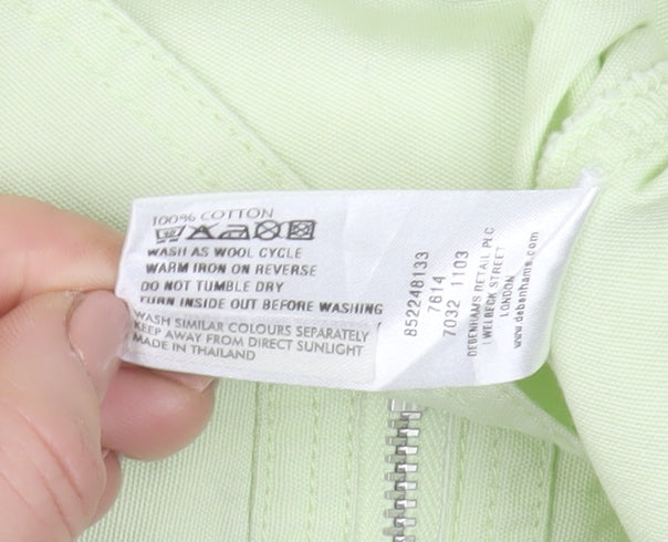 Red Herring Womens Green Cotton Jacket Size 14 Casual Style